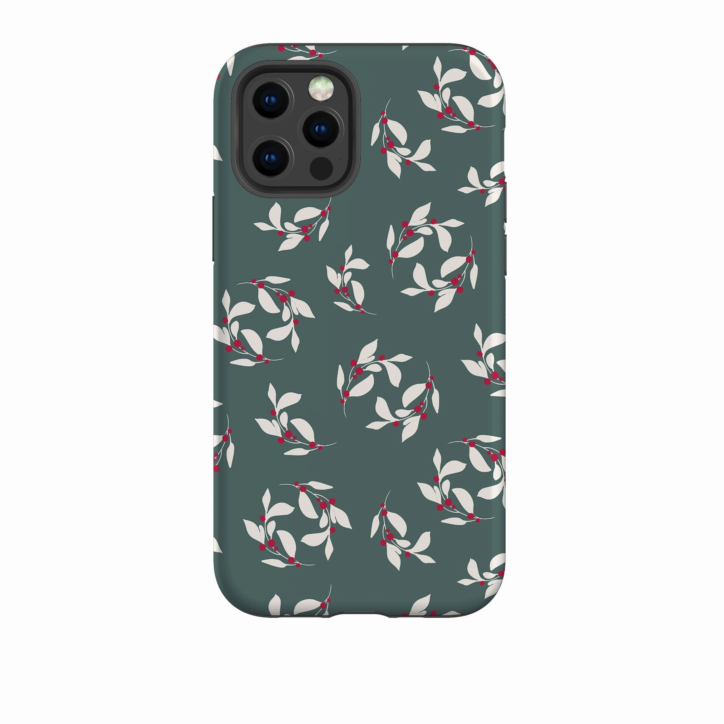 iPhone Tough Case - Winter Floral Soft Layer Texture
