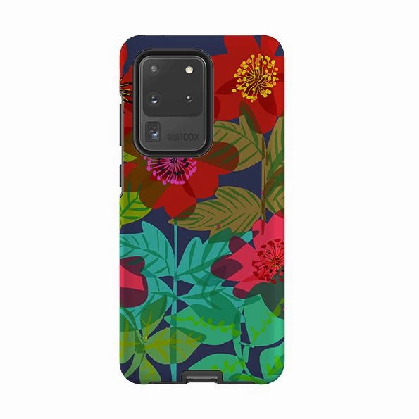 Hybrid Material Build Compact Protection Samsung Tough Case - Carmen Flowers By Sarah Campbell