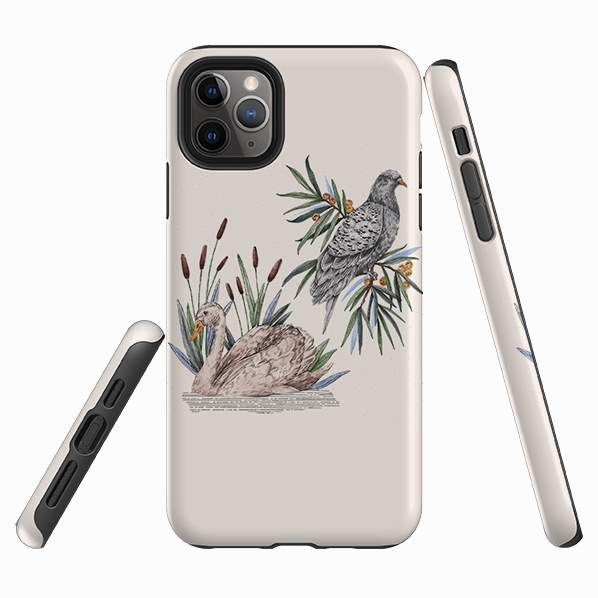 iPhone Tough Case - Swan Pigeon By Jade Mosinski Student Friendly Urban Fashion