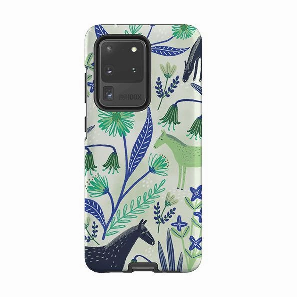 Durable Grip Samsung Tough Case - Wild Ponies Green By Lee Foster Wilson