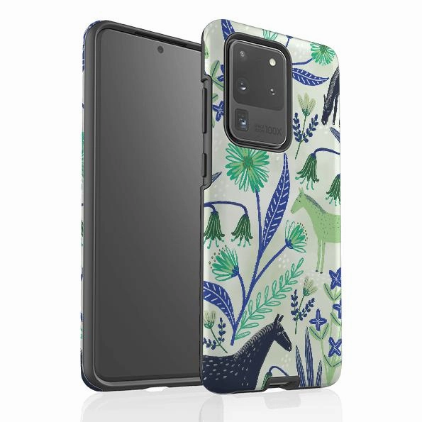 Samsung Tough Case - Wild Ponies Green By Lee Foster Wilson Enhanced grip