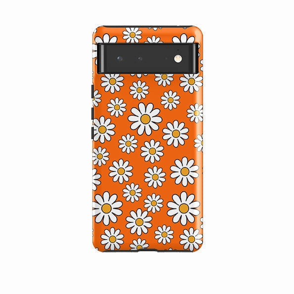 Lightweight Build Quality Matte Build Google Tough Case -  Orange Daisies