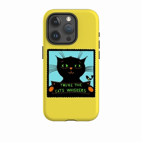 Anti scratch Sleek Guard iPhone Tough Case - Cats Whiskers Yellow By Suzy Taylor