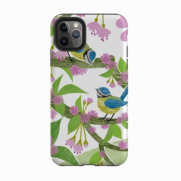 iPhone Tough Case - Blue Tits And Blossom By Liane Payne Protective Pattern