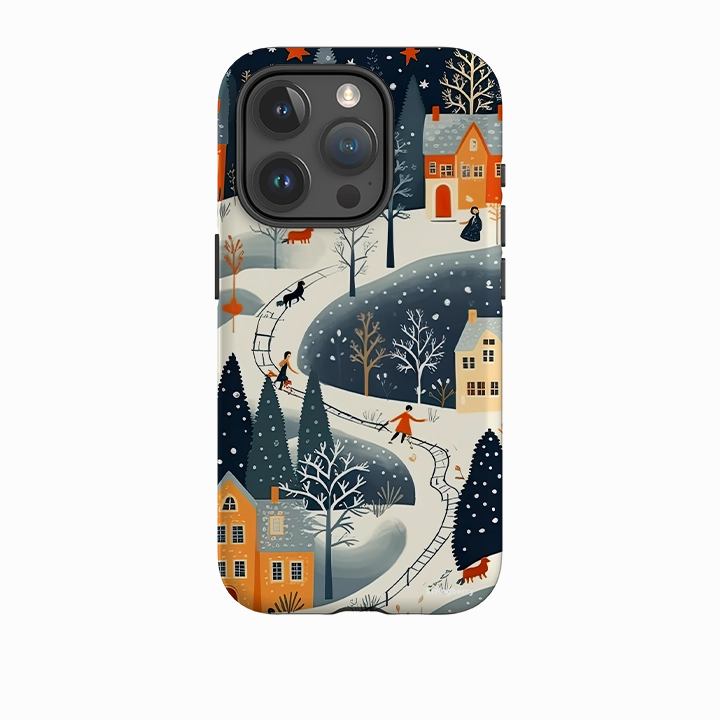 Elegant Texture Layer Hybrid Edge Finish iPhone Tough Case - Winter Wonderland