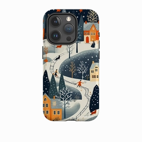 Elegant Texture Layer Hybrid Edge Finish iPhone Tough Case - Winter Wonderland
