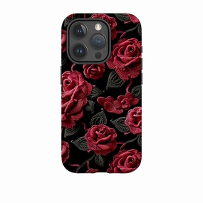 Hybrid Touch Patterned Design iPhone Case - Dark Roses