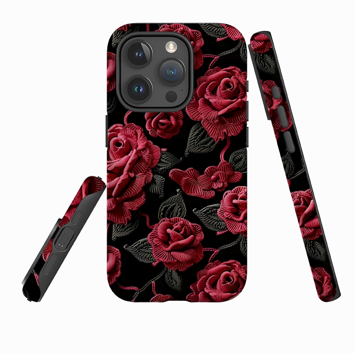 Rugged Surface iPhone Case - Dark Roses