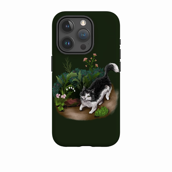 Rugged Pattern Texture iPhone Tough Case - Munchkin Cat By Anna Stead