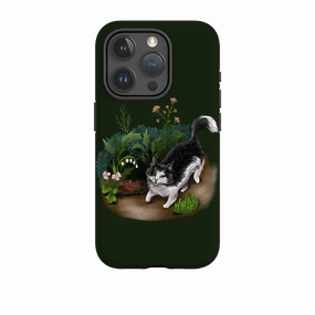Rugged Pattern Texture iPhone Tough Case - Munchkin Cat By Anna Stead
