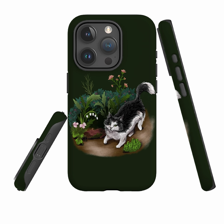 Handy Use Hard Shell iPhone Tough Case - Munchkin Cat By Anna Stead