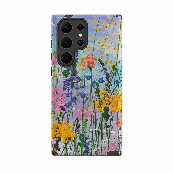 Samsung Tough Case - Wildflowers At Play By Linda Calvert Jacobson Matte Coating Finish Fashion Touch