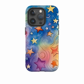 Hybrid Pattern Design Marble Pattern iPhone Case - Rainbow Stars III