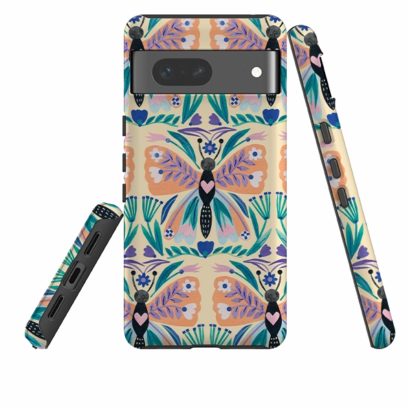 Durable Edge Finish Google Tough Case -  All Over Butterfly By Tracey English
