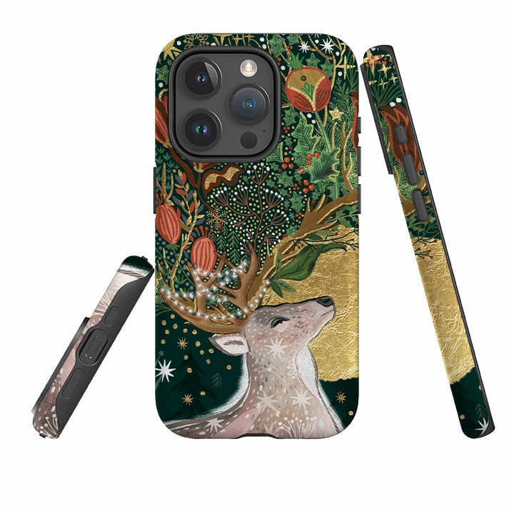 Hybrid Pattern Texture Vivid Pattern iPhone Tough Case - Winter Deer I By Emma Frances Grant
