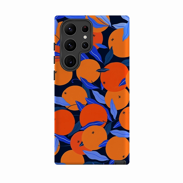 Samsung Tough Case - Arancello Navy Pattern By Madalina Andronic Comfort Build Layer Vibrant Finish