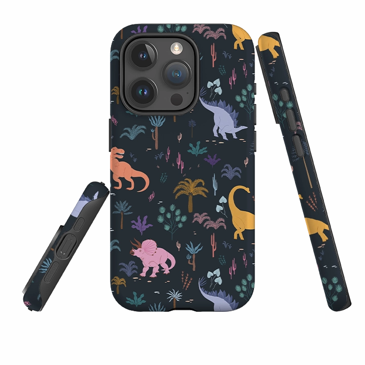 iPhone Tough Case - Dinosaur Pattern Dark By Meghann Rader Luxury Accent