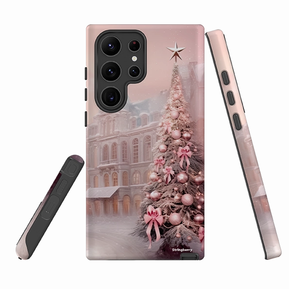 Samsung Tough Case - Pink Xmas Soft Finish Shock Surface
