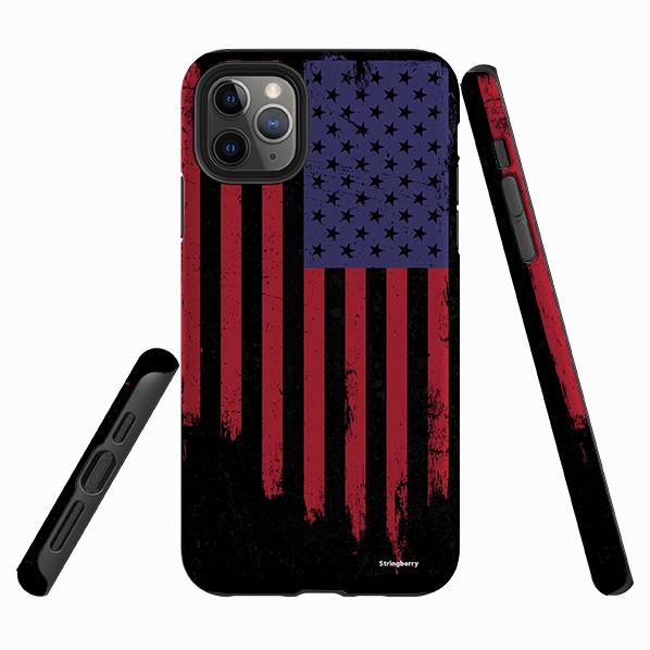 iPhone Tough Case - US Grunge Flag II Durable Texture Layer