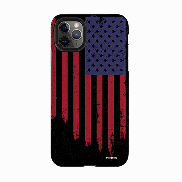 Smooth Touch Urban Texture iPhone Tough Case - US Grunge Flag II