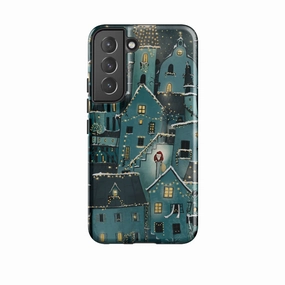 Minimal Edge Design Non Slip Samsung Tough Case - Citywinkles Blue By Maja Lindberg