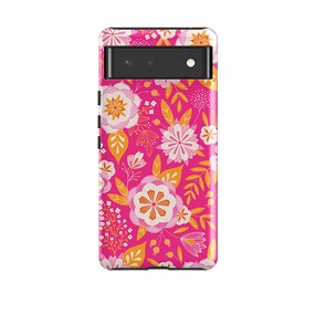 Tactile Buttons Long Lasting Google Tough Case -  Big Bold Blooms Pink By Jenny Zemanek