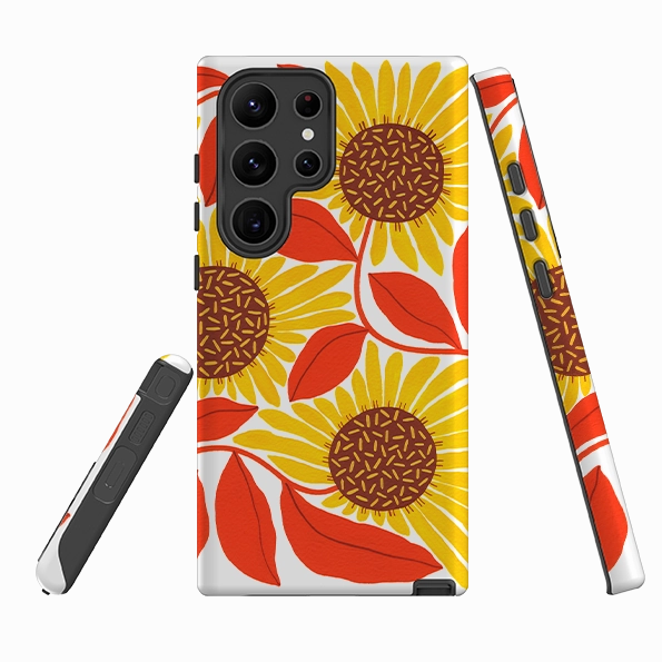Samsung Tough Case - Sunflower By Madalina Andronic Creative Design Durable Edge