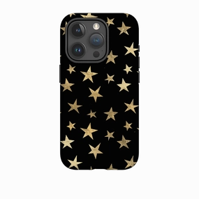 iPhone Tough Case - Black and Gold Stars Work Essentials