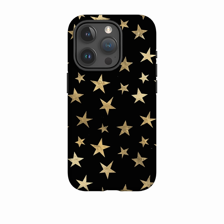 iPhone Tough Case - Black and Gold Stars Work Essentials