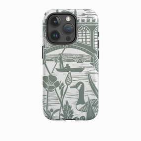 Clear View Shockproof Frame iPhone Tough Case - Punting At Cambridge By Kate Heiss