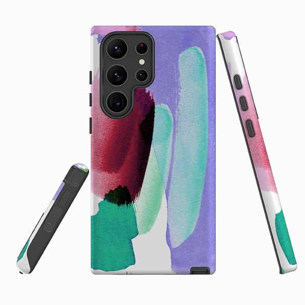Minimal Protection Hybrid Material Samsung Tough Case - Watercolour Amethyst By Kitty Joseph