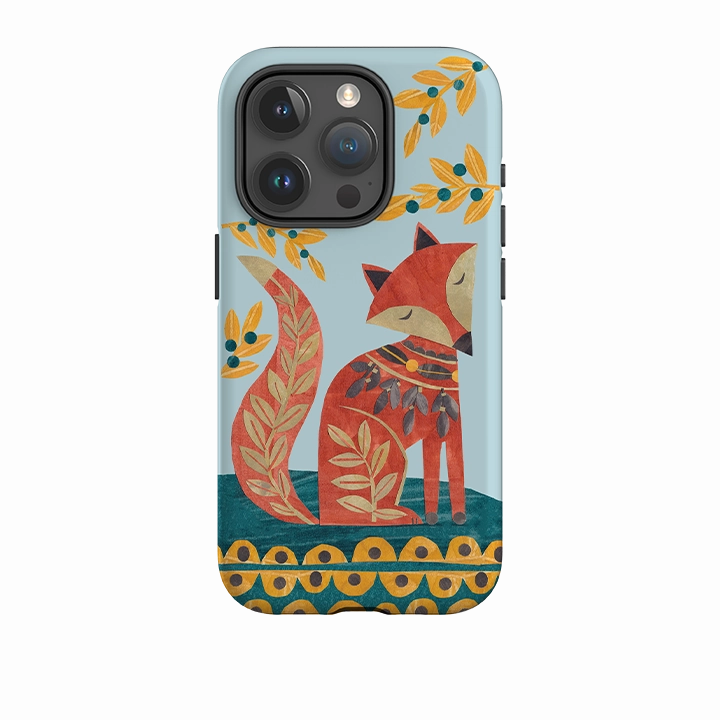 Slim Edge iPhone Tough Case - Folk Foxie By Tracey English