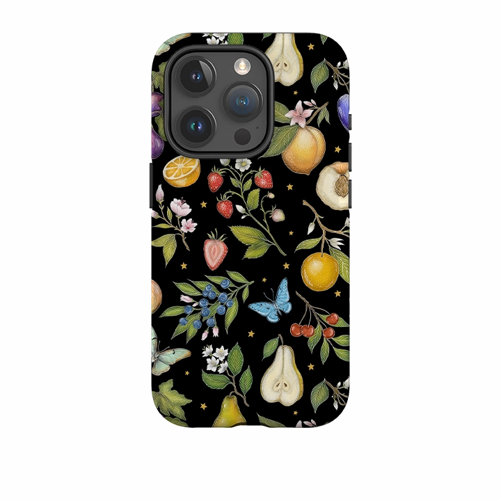 iPhone Tough Case - Black Fruits By Catherine Rowe Impact Resistant