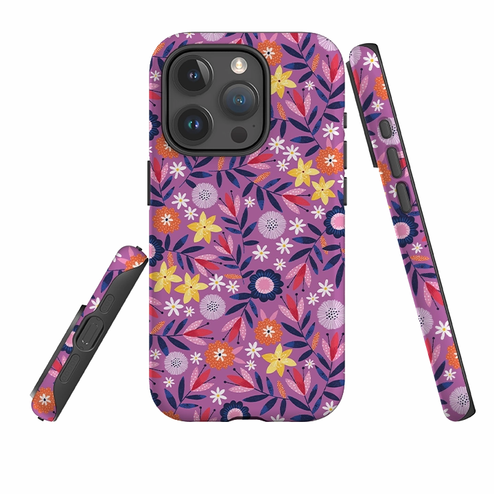 iPhone Tough Case - Scattered Flowers I By Ali Brookes Slim Design