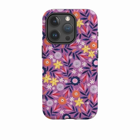 iPhone Tough Case - Scattered Flowers I By Ali Brookes Protective Lining