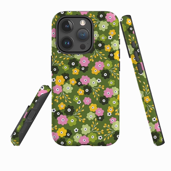 Classic Texture Luxury Layer Texture iPhone Tough Case - Cherry Blossom II By Ali Brookes