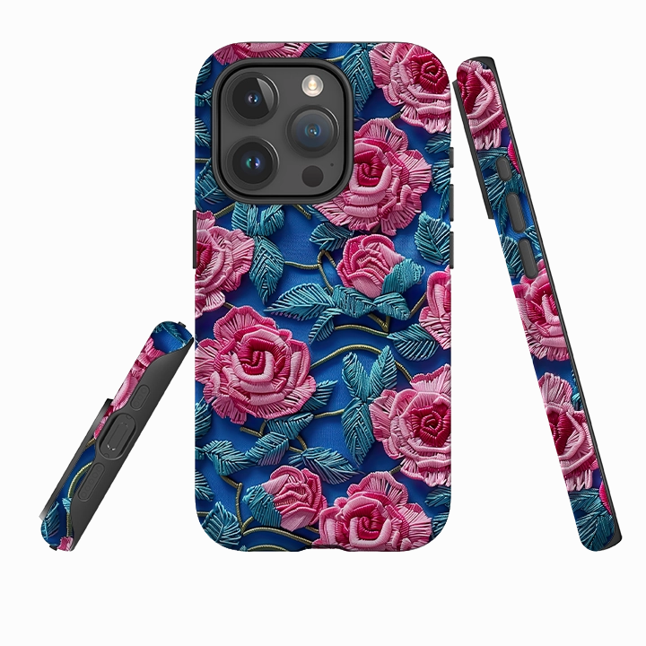 Modern Look Frosted surface iPhone Case - Blue Summer Roses