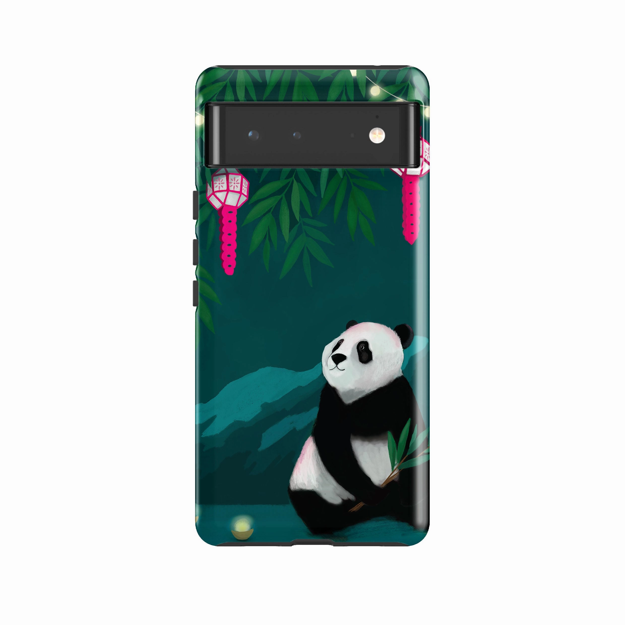Google Tough Case -  Panda And Lanterns By Bex Parkin Soft Layer Texture Glossy Finish Look