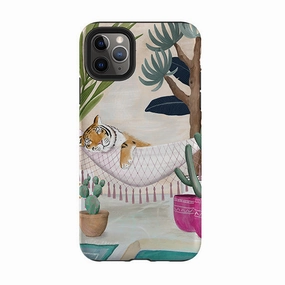 Hybrid Form iPhone Tough Case - Tiger Hammock By Bex Parkin