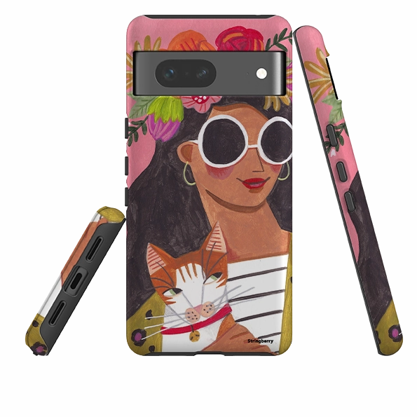 Google Tough Case -  Woman & Cat By Caroline Bonne Muller Matte Finish