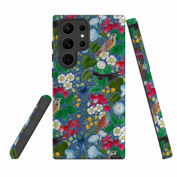 Minimal Cover Samsung Tough  Case - Strawberry Thief By Bex Parkin