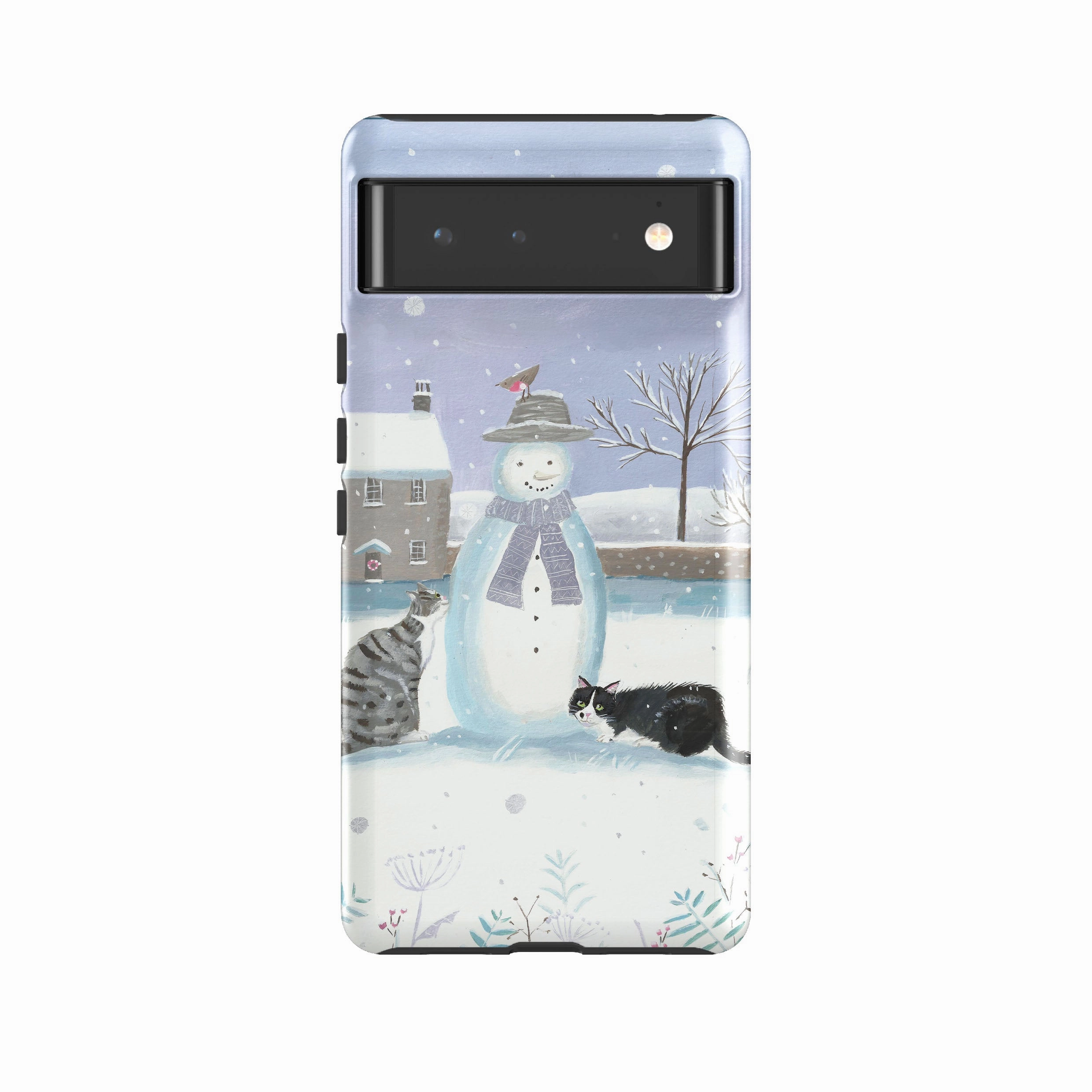 Google Tough Case -  Snowman And Cats By Mary Stubberfield Custom Fit