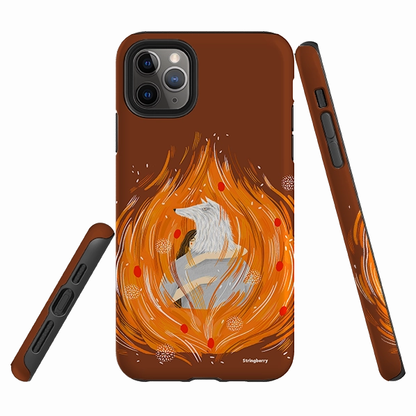 iPhone Tough Case - Fire Of Us By Madalina Andronic Rugged Frame Design Minimal Surface Layer