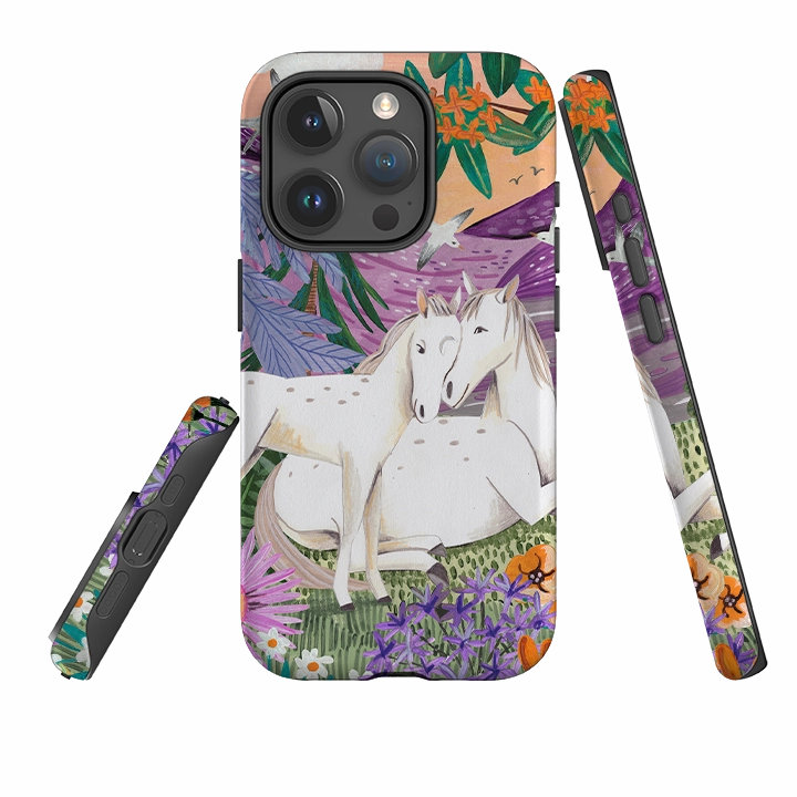 iPhone Tough Case - Horses By Caroline Bonne Muller Comfort Pattern Texture Modern Surface Design