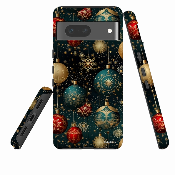 Cushioned Edge Google Tough Case -  Christmas Baubles II