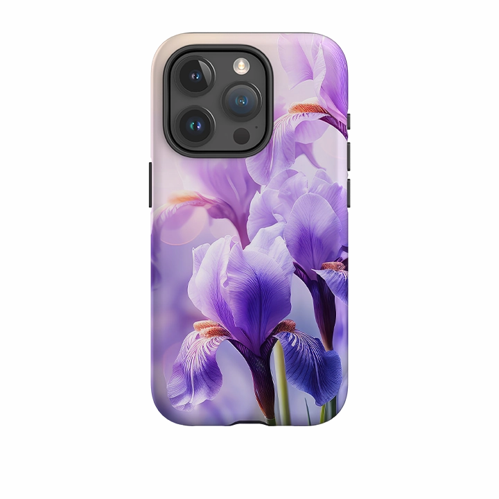 iPhone Tough Case -Mauve Floral Refined Edge