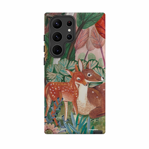 Durable Finish Layer Matte Protection Samsung Tough Case - Deer By Caroline Bonne Muller