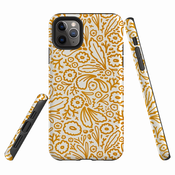Refined Edge Sleek Form iPhone Tough Case - Wind Fall Mustard By Katherine Quinn
