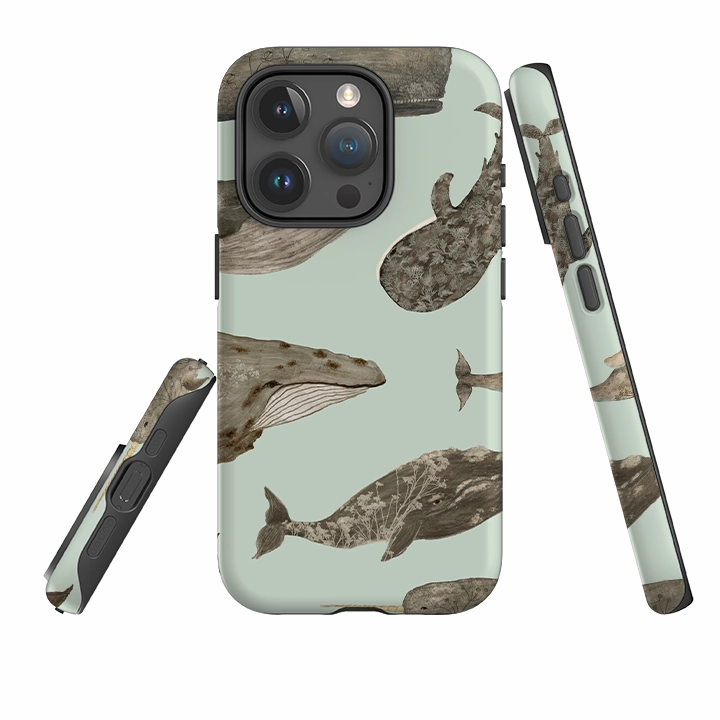 Screen Bumper iPhone Tough Case - Wild Flower Whales By Katherine Quinn