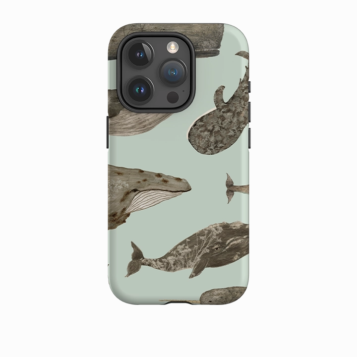 iPhone Tough Case - Wild Flower Whales By Katherine Quinn Polished Finish Texture Vivid Surface Detail